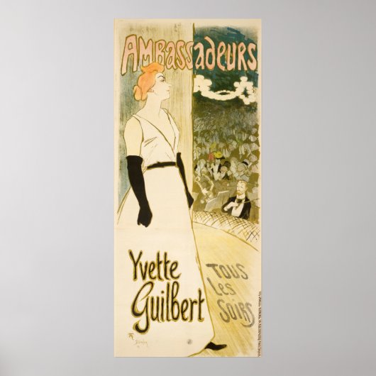 Yvette Guilbert by Theophile Steinlen ポスター (正面)