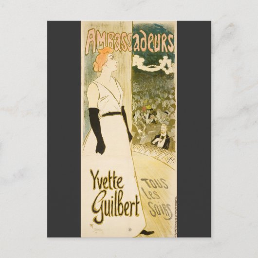 Yvette Guilbert by Theophile Steinlen ポストカード (正面)