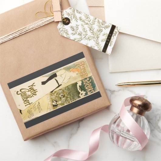 Yvette Guilbert by Theophile Steinlen 長方形シール (ギフト)