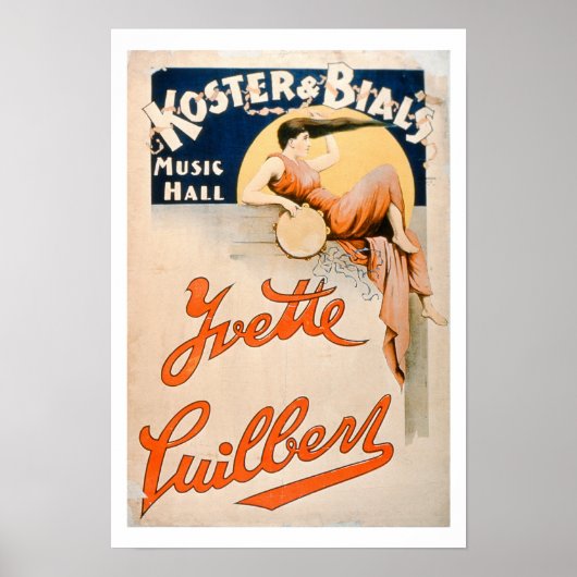 'Yvette Guilbert (c.1869-1944) at Koster and Bal' ポスター (正面)