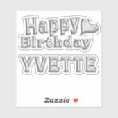 Yvette Happy Birthday silver Aufkleber Sticker シール (シート)