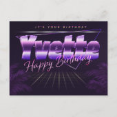 Yvette Name Vorname lila Postkarte Geburtstag ポストカード (正面)