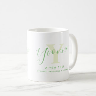 Yvonne name meaning and monogram Y green text コーヒーマグカップ