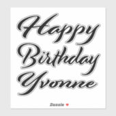 Yvonne Name Vorname black Sticker Geburtstag シール (シート)
