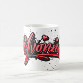 Yvonne red Heart Graffiti Tasse Kaffeetasse コーヒーマグカップ (中央)