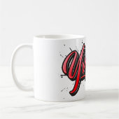 Yvonne red Heart Graffiti Tasse Kaffeetasse コーヒーマグカップ (左)