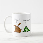 YY-おもしろいなウサギおよびカエルの漫画 コーヒーマグカップ (左)