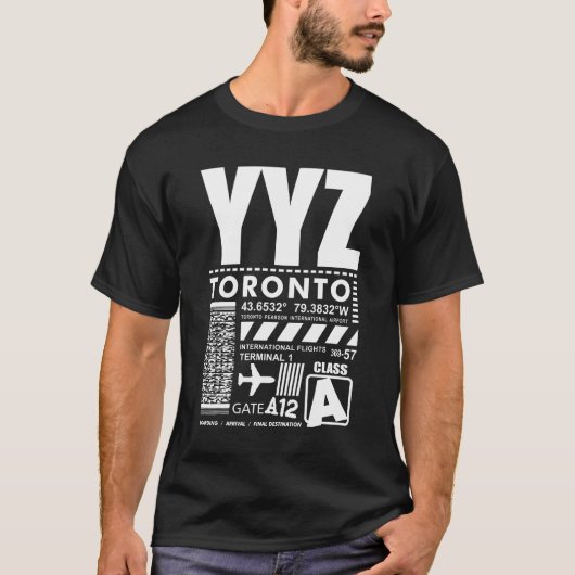 YYZトロントピアソンエアポ国際的ート Tシャツ (正面)