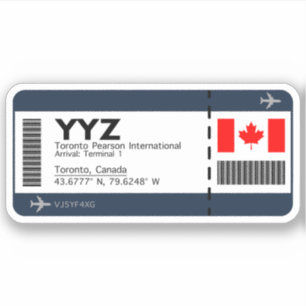 YYZトロントボーディングパス – カナダチケット シール