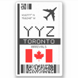 YYZトロント,カナダ空港搭乗券 – 旅行 シール