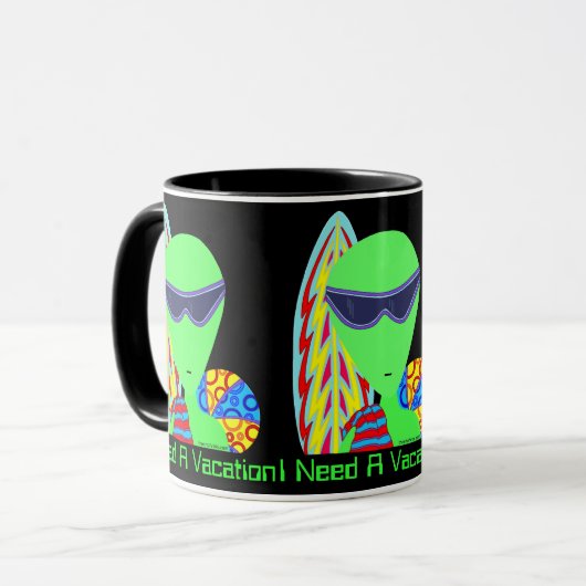 ZのおもしろいカスタムなLGMのエイリアン私は休暇のマグを必要とします マグカップ (正面左)