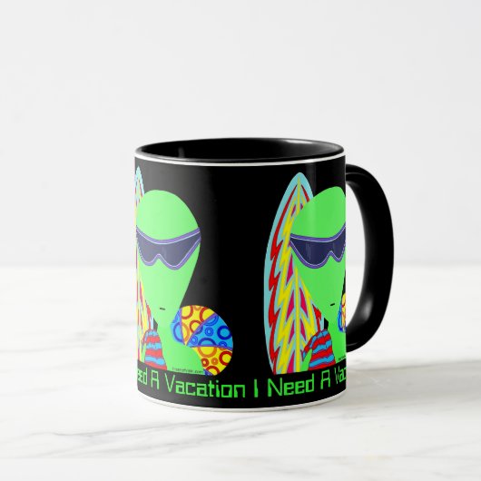 ZのおもしろいカスタムなLGMのエイリアン私は休暇のマグを必要とします マグカップ (正面右)