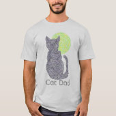 Zのかわいい毛皮親黒猫および月猫のパパ Tシャツ (正面)