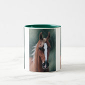 Zのアラビアの馬のポートレート ツートーンマグカップ (中央)