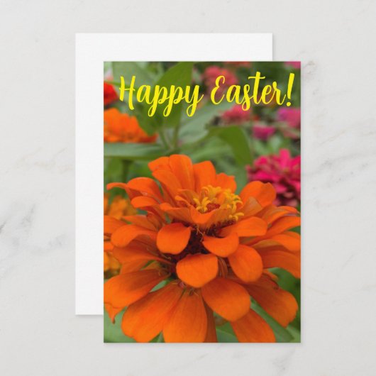 Zのヒント「ハッピーイースター」明るいカード サンキューカード (正面/裏面)