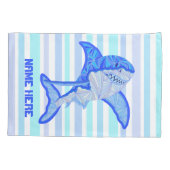 Zのホホジロザメのカラフルな海は縞で飾ります 枕カバー (裏面)