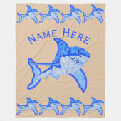 Zのホホジロザメのカラフルな海洋動物 フリースブランケット (正面)