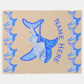 Zのホホジロザメのカラフルな海洋動物 フリースブランケット (正面(横))