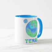 Zの大地のアース・アートのコーヒー・マグのコップ マグカップ (正面右)