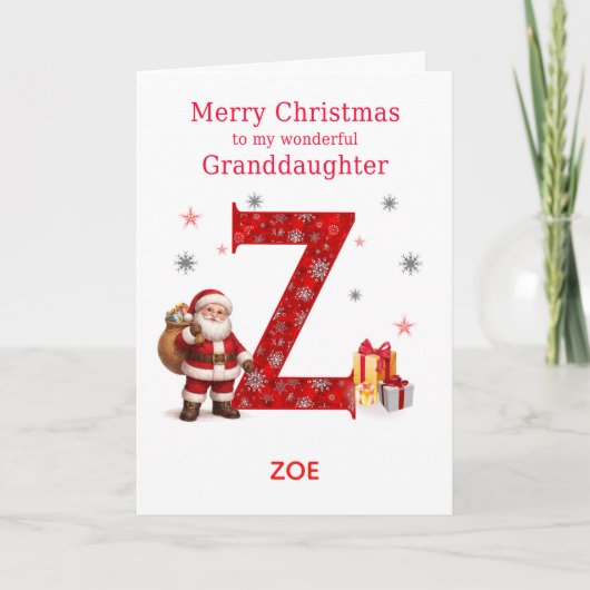 Zの孫娘のためのクリスマス シーズンカード (正面)