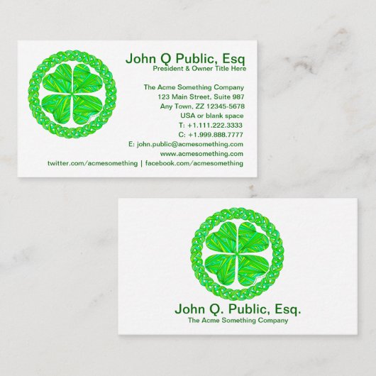 Zの幸運なケルト族のシャムロックの名刺 名刺 (正面/裏面)