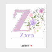 Zの文字でZaraと名前ステッカーカットアウト シール (シート)