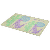 Zの紫色のコヨーテのオオカミのカラフルな南西デザイン カッティングボード (角)