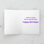 Zの紫色のコヨーテのオオカミのカラフルな南西デザイン カード (内部)