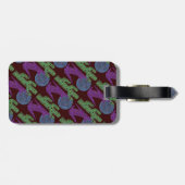 Zの紫色のコヨーテのオオカミのカラフルな南西デザイン ラゲッジタグ (裏面横)