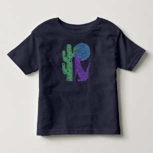 Zの紫色のコヨーテのオオカミのカラフルな南西子供 トドラーTシャツ