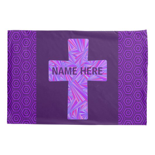 Zの紫色の十字のキリスト教の記号の信頼の宗教 枕カバー (裏面)
