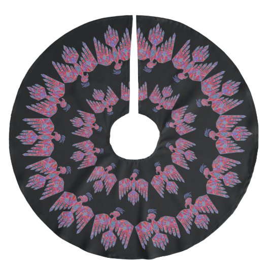 zの雷鳥の南西芸術のネイティブアメリカンの記号 ブラッシュドポリエステルツリースカート (正面)