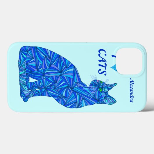 zの青い着席猫ifonx78はかわいいこれを個人化します Case-Mate iPhoneケース (裏面 (横))