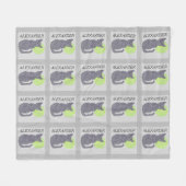 Zの黒猫およびパーソナライズな月の猫好き フリースブランケット (正面(横))