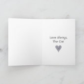 Zの黒猫及び月の幸せな母の日愛猫 カード (内部)