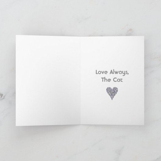 Zの黒猫及び月の幸せな母の日愛猫 カード (内部)