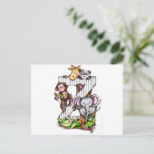 ZはZOOのZ - アルファベットアート ポストカード (スタンド正面)