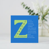 Zイニシャルコレクションバーバルミツワー招待状 招待状 (スタンド正面)