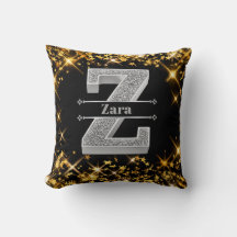 Zイニシャルパーソナライズされたシルバーモノグラムあなたのお名前