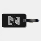 Zイニシャルパーソナライズされたシルバーモノグラムあなたのお名前 ラゲッジタグ (裏面横)