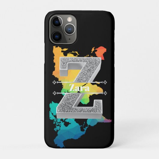 Zイニシャルパーソナライズされたシルバーモノグラムあなたのお名前 Case-Mate iPhoneケース (裏)