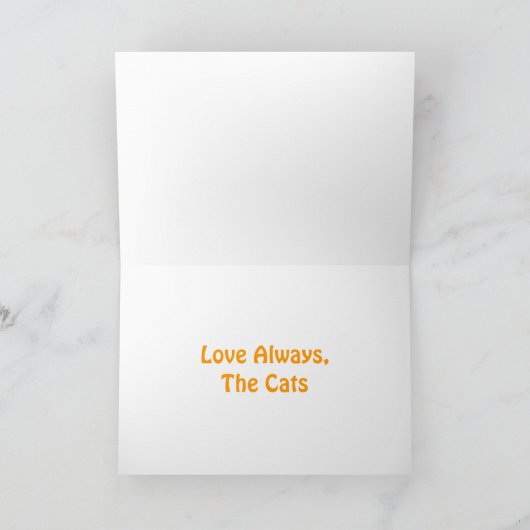 Zオレンジの猫と月の父おもしろいの日 カード (内部)