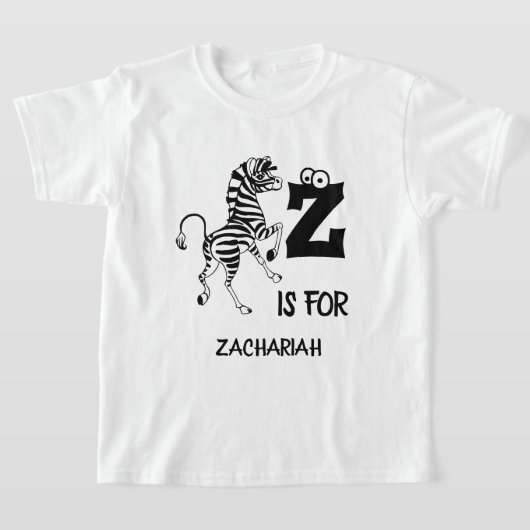 Zカスタムは可愛いアフリカの動物ゼブラ用 Tシャツ (レイダウン)