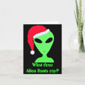 Zクリスマスジョークエイリアンサンタおもしろいホリデーカード シーズンカード (正面)
