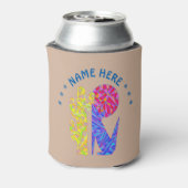 Zコヨーテウルフカラフル南西デザイン砂漠 缶クーラー (缶裏面)