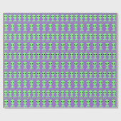 Zスマイルパーソナライズされた誕生日ハッピーエイリアン ラッピングペーパー (フラット)