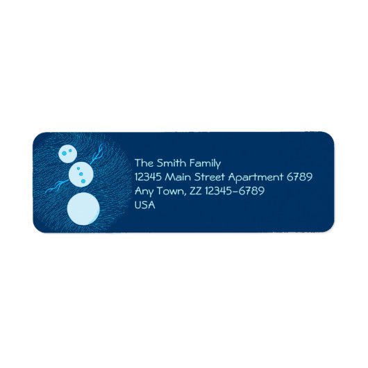 Zスマイル!雪だるま間抜けアートホリデークリスマス ラベル (正面)