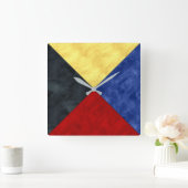 Zズル水色信号海航海の上国旗 スクエア壁時計 (ホーム)