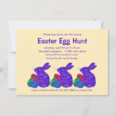 Zパープルイースターバニーイースターエッグ狩りパーティー 招待状 (正面)