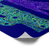 Zパープルコヨーテウルフサウカラフルナムデザイン ポスター (角)